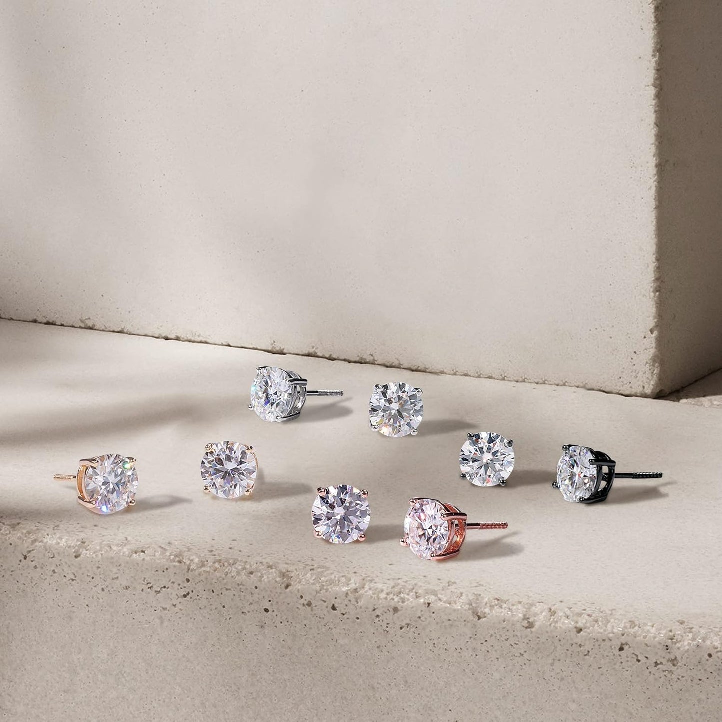 0.2-4Ct Moissanite Screw Back Earrings, D Color VVS1 Clarity Lab Created Moissanite 14K White Yellow Rose Gold Ruthenium Vermeil 925 Sterling Silver round Moissanite Earrings for Women Men