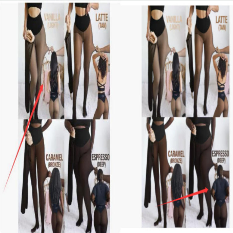 Single Thread Stitching Cross-border Winter Warm Translucent Leggings