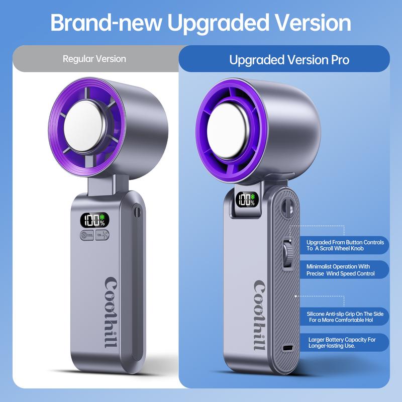 Coolhill Portable Handheld High Speed Fan, 199 Adjustable Level, Foldable Fan for Summer