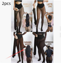 Single Thread Stitching Cross-border Winter Warm Translucent Leggings