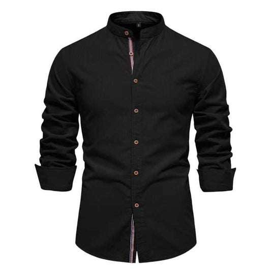 Men's Solid Color Long Sleeve Shirt