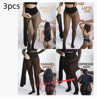 Single Thread Stitching Cross-border Winter Warm Translucent Leggings