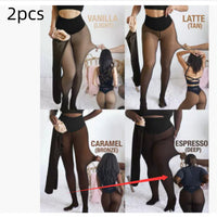 Single Thread Stitching Cross-border Winter Warm Translucent Leggings